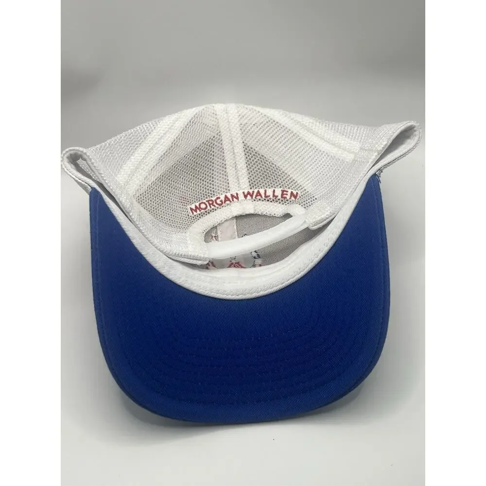 Red, White & Blue Trucker Hat with Star Stripe Logo